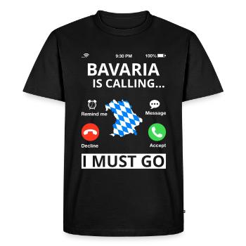 Drapeau de Bavière Utilisé Look Drapeau bavarois Vintage - T-shirt Premium bio Homme - noir - Devant - Nico (187cm)