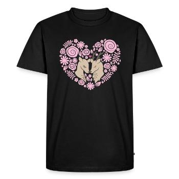 Deer love - T-shirt Premium bio Homme - noir - Devant - Nico (187cm)