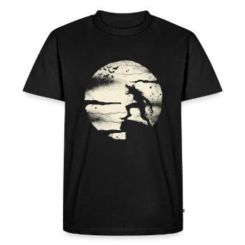 Werewolf With The Full Moon - Men's Premium Organic T-Shirt - black - Front - Nico (187cm)