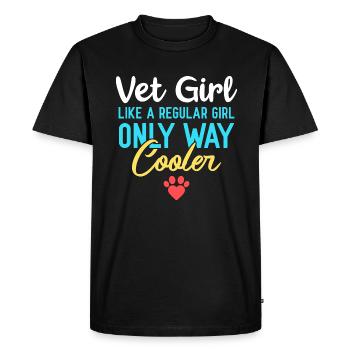 Vet Girl - Like A Regular Girl Only Way Cooler - Men's Premium Organic T-Shirt - black - Front - Nico (187cm)