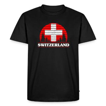 Suisse - T-shirt Premium bio Homme - noir - Devant - Nico (187cm)