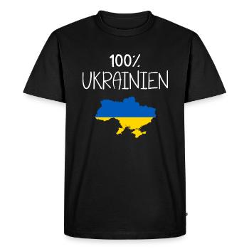100% Ukrainian - ukraine man gift - Men's Premium Organic T-Shirt - black - Front - Nico (187cm)