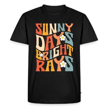 Sunny Days Bright Rays 70s Style Typography - Men's Premium Organic T-Shirt - black - Front - Nico (187cm)