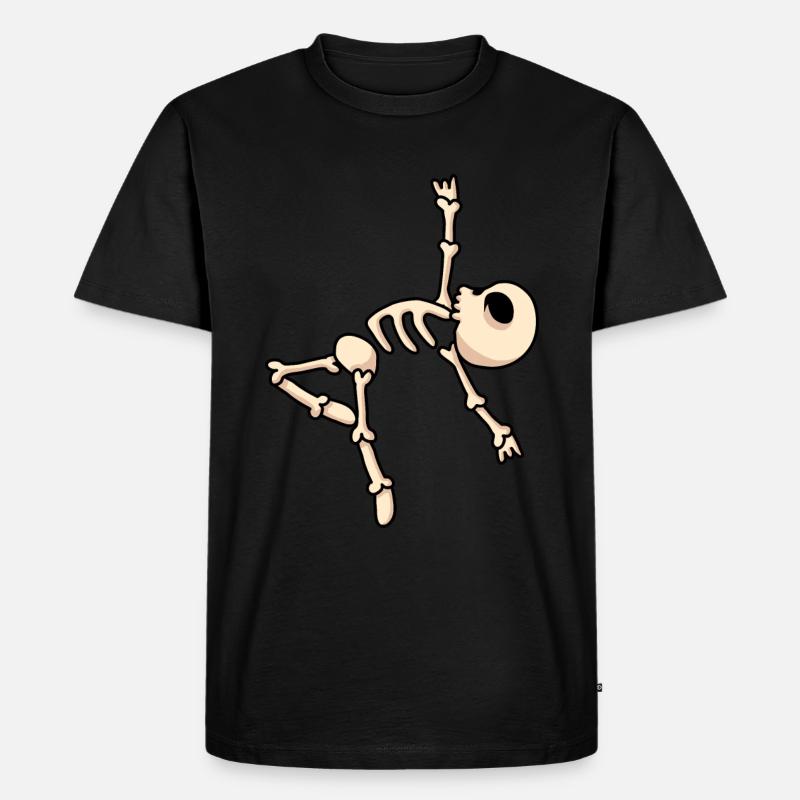 Tänzer Skelett - Männer Premium Bio T-Shirt - Schwarz