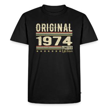 Original 1974 - Cadeau D’anniversaire Rétro 1974 - T-shirt Premium bio Homme - noir - Devant - Nico (187cm)