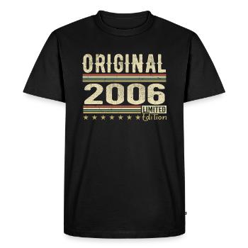 Original 2006 - Cadeau D’anniversaire Rétro 2006 - T-shirt Premium bio Homme - noir - Devant - Nico (187cm)