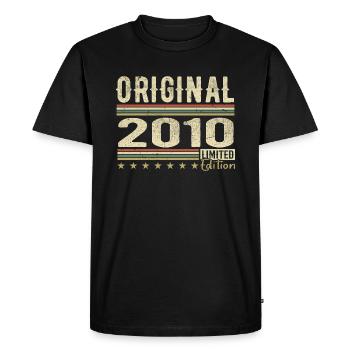 Original 2010 - Cadeau D’anniversaire Rétro 2010 - T-shirt Premium bio Homme - noir - Devant - Nico (187cm)