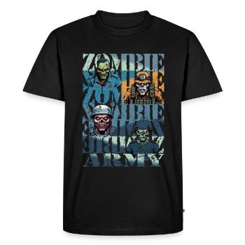 Zombie Army - Men's Premium Organic T-Shirt - black - Front - Nico (187cm)