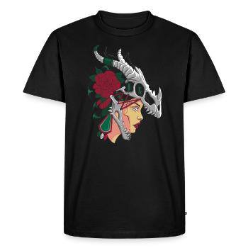 Aztec Woman Strong Mexican Girl Mexico - Men's Premium Organic T-Shirt - black - Front - Nico (187cm)