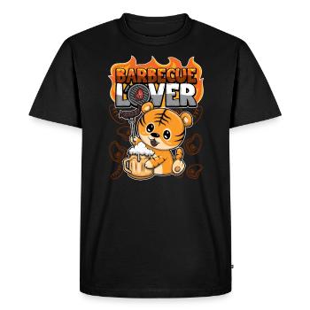 Barbecue Lover BBQ Tiger Grill Animals - Men's Premium Organic T-Shirt - black - Front - Nico (187cm)