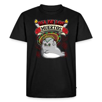 Dia De Los Muertos Animals Seal - T-shirt Premium bio Homme - noir - Devant - Nico (187cm)