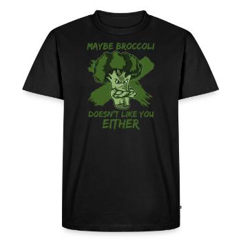 Peut-être que le brocoli ne vous aime pas non plus - T-shirt Premium bio Homme - noir - Devant - Nico (187cm)