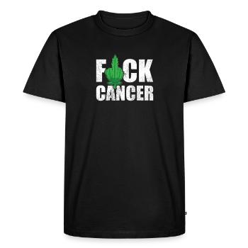 Fuck Cancer Feuille de cannabis THC CBD Healthcare Weed - T-shirt Premium bio Homme - noir - Devant - Nico (187cm)