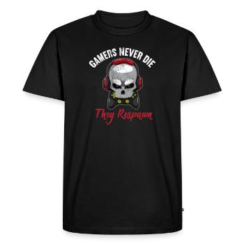 Gamer Never The They Respawn Jeu vidéo - T-shirt Premium bio Homme - noir - Devant - Nico (187cm)