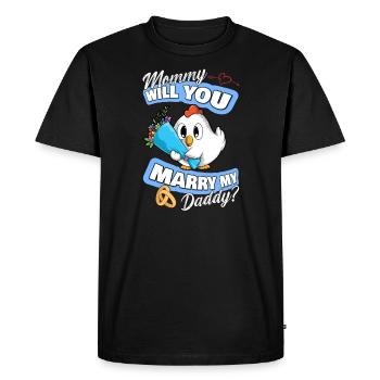 Offre de mariage maman épouseras-tu mon papa - T-shirt Premium bio Homme - noir - Devant - Nico (187cm)