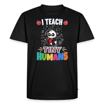 J’enseigne à Tiny Humans enseignant à l’école primaire - T-shirt Premium bio Homme - noir - Devant - Nico (187cm)
