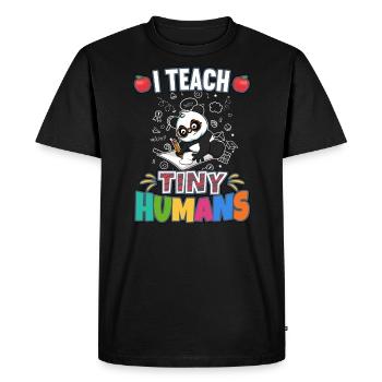 I Teach Tiny Humans Elementary School Teacher - Men's Premium Organic T-Shirt - black - Front - Nico (187cm)
