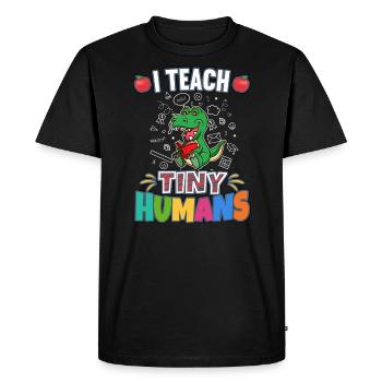 J’enseigne à Tiny Humans enseignant à l’école primaire - T-shirt Premium bio Homme - noir - Devant - Nico (187cm)