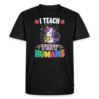 I Teach Tiny Humans Elementary School Teacher - Men's Premium Organic T-Shirt - black - Front - Nico (187cm)