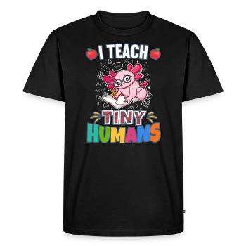 I Teach Tiny Humans Elementary School Teacher - Men's Premium Organic T-Shirt - black - Front - Nico (187cm)