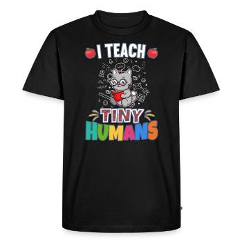 I Teach Tiny Humans Elementary School Teacher - Men's Premium Organic T-Shirt - black - Front - Nico (187cm)