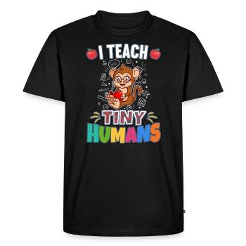 J’enseigne à Tiny Humans enseignant à l’école primaire - T-shirt Premium bio Homme - noir - Devant - Nico (187cm)