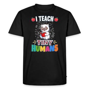 I Teach Tiny Humans Elementary School Teacher - Men's Premium Organic T-Shirt - black - Front - Nico (187cm)