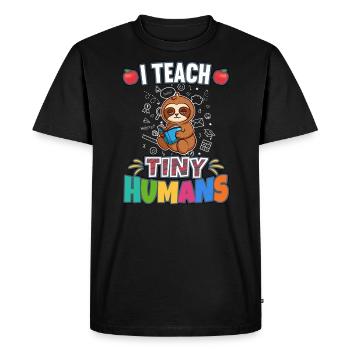 I Teach Tiny Humans Elementary School Teacher - Men's Premium Organic T-Shirt - black - Front - Nico (187cm)