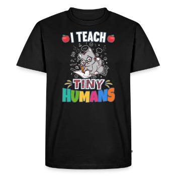 I Teach Tiny Humans Elementary School Teacher - Men's Premium Organic T-Shirt - black - Front - Nico (187cm)