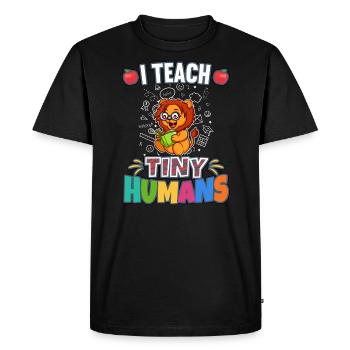 J’enseigne à Tiny Humans enseignant à l’école primaire - T-shirt Premium bio Homme - noir - Devant - Nico (187cm)