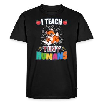 I Teach Tiny Humans Elementary School Teacher - Men's Premium Organic T-Shirt - black - Front - Nico (187cm)