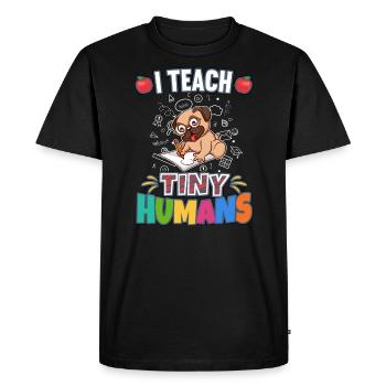 J’enseigne à Tiny Humans enseignant à l’école primaire - T-shirt Premium bio Homme - noir - Devant - Nico (187cm)