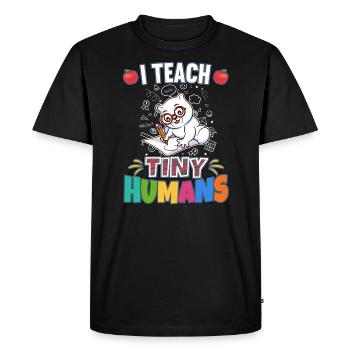 J’enseigne à Tiny Humans enseignant à l’école primaire - T-shirt Premium bio Homme - noir - Devant - Nico (187cm)