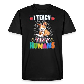 I Teach Tiny Humans Elementary School Teacher - Men's Premium Organic T-Shirt - black - Front - Nico (187cm)
