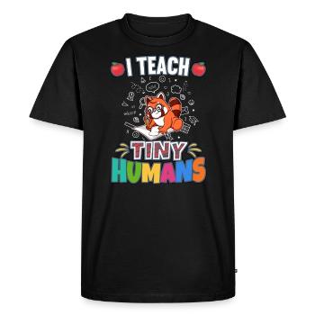 J’enseigne à Tiny Humans enseignant à l’école primaire - T-shirt Premium bio Homme - noir - Devant - Nico (187cm)