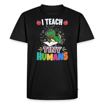 I Teach Tiny Humans Elementary School Teacher - Men's Premium Organic T-Shirt - black - Front - Nico (187cm)