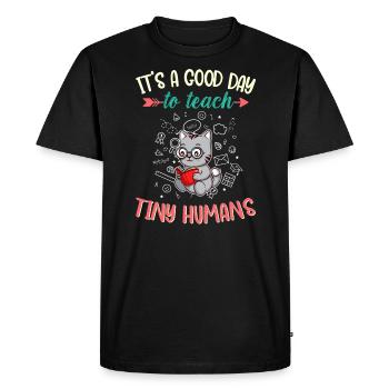Good Day To Teach Tiny Humans Elementary Teacher - Men's Premium Organic T-Shirt - black - Front - Nico (187cm)