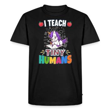 I Teach Tiny Humans Elementary School Teacher - Men's Premium Organic T-Shirt - black - Front - Nico (187cm)