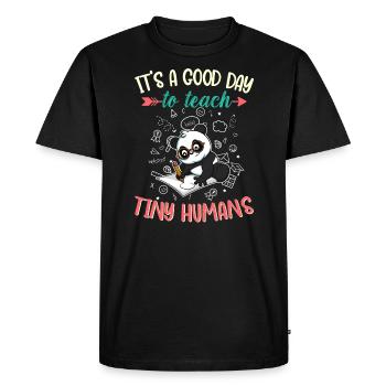 Good Day To Teach Tiny Humans Elementary Teacher - Men's Premium Organic T-Shirt - black - Front - Nico (187cm)