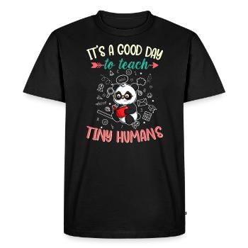 Good Day To Teach Tiny Humans Elementary Teacher - Men's Premium Organic T-Shirt - black - Front - Nico (187cm)
