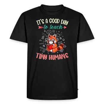 Good Day To Teach Tiny Humans Elementary Teacher - Men's Premium Organic T-Shirt - black - Front - Nico (187cm)