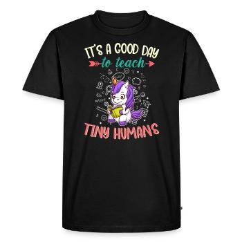 Good Day To Teach Tiny Humans Elementary Teacher - Men's Premium Organic T-Shirt - black - Front - Nico (187cm)