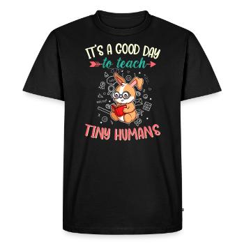 Good Day To Teach Tiny Humans Elementary Teacher - Men's Premium Organic T-Shirt - black - Front - Nico (187cm)