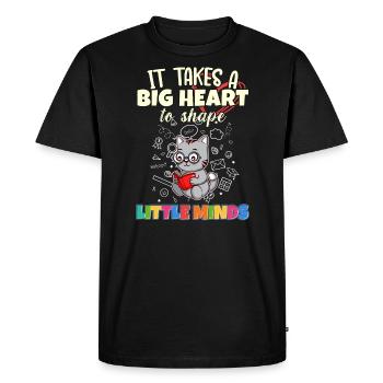 It Takes A Big Heart To Shape Little Minds Teacher - Men's Premium Organic T-Shirt - black - Front - Nico (187cm)