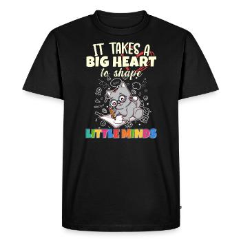 It Takes A Big Heart To Shape Little Minds Teacher - Men's Premium Organic T-Shirt - black - Front - Nico (187cm)