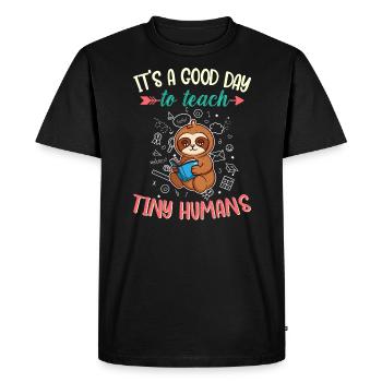 Good Day To Teach Tiny Humans Elementary Teacher - Men's Premium Organic T-Shirt - black - Front - Nico (187cm)