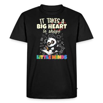 It Takes A Big Heart To Shape Little Minds Teacher - Men's Premium Organic T-Shirt - black - Front - Nico (187cm)