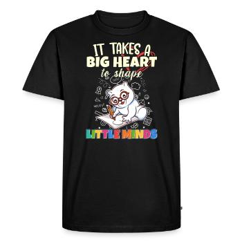 It Takes A Big Heart To Shape Little Minds Teacher - Men's Premium Organic T-Shirt - black - Front - Nico (187cm)