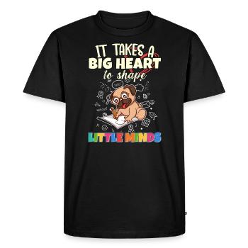 It Takes A Big Heart To Shape Little Minds Teacher - Men's Premium Organic T-Shirt - black - Front - Nico (187cm)