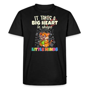 It Takes A Big Heart To Shape Little Minds Teacher - Men's Premium Organic T-Shirt - black - Front - Nico (187cm)